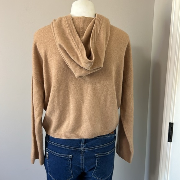 CRUSH Cashmere TALLIN HOODIE Tan Cropped Sweater Jumper Sz 0 XS - Picture 5 of 11